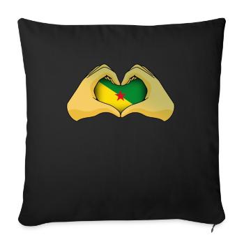French Guiana - Sofa pillowcase 17,3'' x 17,3'' (45 x 45 cm) - black - Front