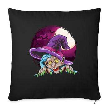 Creepy Halloween Costume Gift Witch - Sofa pillowcase 17,3'' x 17,3'' (45 x 45 cm) - black - Front