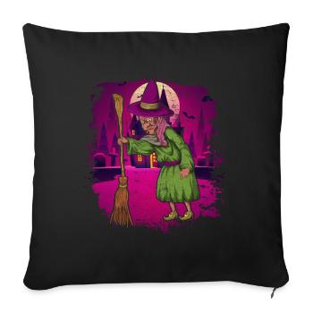 Witches Broom Full Moon Halloween Gift Witch - Sofa pillowcase 17,3'' x 17,3'' (45 x 45 cm) - black - Front