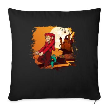 Witch's Broom Halloween Gift Creepy Witch - Sofa pillowcase 17,3'' x 17,3'' (45 x 45 cm) - black - Front