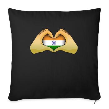 Inde - Housse de coussin décorative 45 x 45 cm - noir - Devant