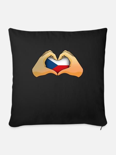 Tschechische Republik - Sofakissenbezug 45 x 45 cm - Schwarz