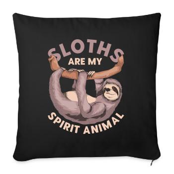 Zoo Animal Funny Gift Tropical Sloth - Sofa pillowcase 17,3'' x 17,3'' (45 x 45 cm) - black - Front