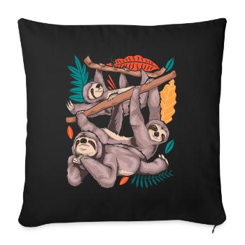 Faultier Liebhaber Zoo Tier Geschenk Faultier - Sofakissenbezug 45 x 45 cm - Schwarz - Vorne