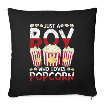 Movie Cinema Snack Boys Gift Popcorn - Sofa pillowcase 17,3'' x 17,3'' (45 x 45 cm) - black - Front