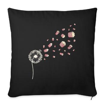 Popcorn Lover Cadeau Pissenlit Popcorn - Housse de coussin décorative 45 x 45 cm - noir - Devant