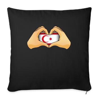 Northern Cyprus - Sofa pillowcase 17,3'' x 17,3'' (45 x 45 cm) - black - Front