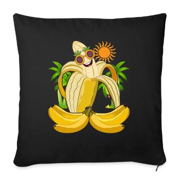 Summer Palm Lunettes de soleil Fruit Cadeau Banane - Housse de coussin décorative 45 x 45 cm - noir - Devant