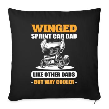 Winged Sprint Car Dad Sprint Car Racer - Sofa pillowcase 17,3'' x 17,3'' (45 x 45 cm) - black - Front