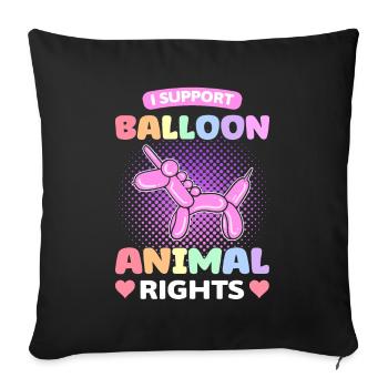 Je soutiens Balloon Animal Rights Balloon Twister - Housse de coussin décorative 45 x 45 cm - noir - Devant