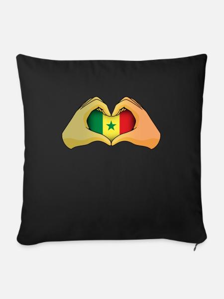 Senegal - Sofakissenbezug 45 x 45 cm - Schwarz