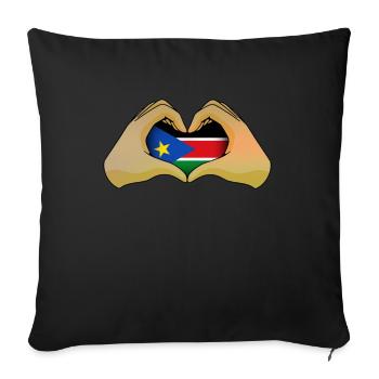 South Sudan - Sofa pillowcase 17,3'' x 17,3'' (45 x 45 cm) - black - Front