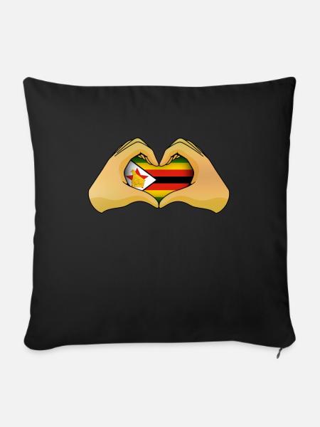 Simbabwe - Sofakissenbezug 45 x 45 cm - Schwarz