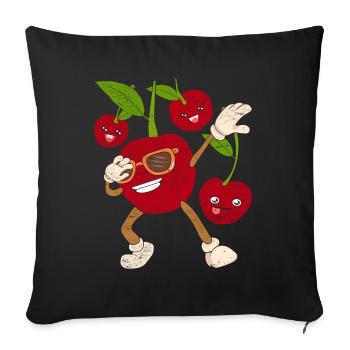 Cool Lunettes de soleil Fruit Cadeau Dabbing Cerise - Housse de coussin décorative 45 x 45 cm - noir - Devant