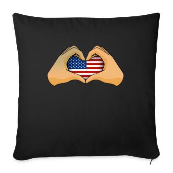 Amérique du Nord - Housse de coussin décorative 45 x 45 cm - noir - Devant