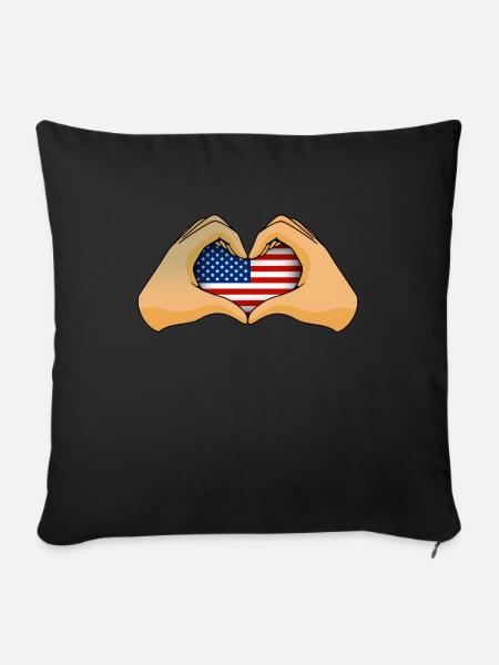 USA - Sofakissenbezug 45 x 45 cm - Schwarz