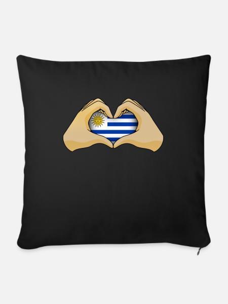 Uruguay - Sofakissenbezug 45 x 45 cm - Schwarz
