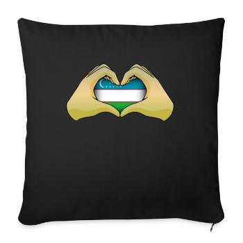 Ouzbékistan - Housse de coussin décorative 45 x 45 cm - noir - Devant