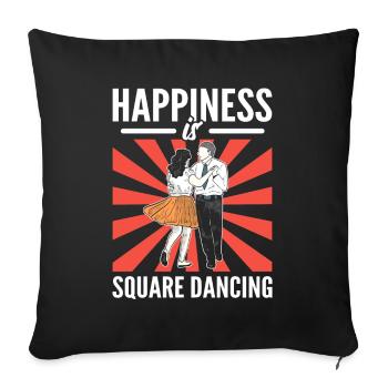 Happiness Is Square Dancing Square Dance Square - Sofa pillowcase 17,3'' x 17,3'' (45 x 45 cm) - black - Front