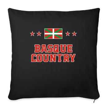Basque Country - Sofa pillowcase 17,3'' x 17,3'' (45 x 45 cm) - black - Front