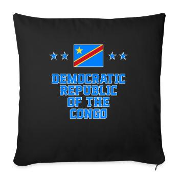 Democratic Republic of the Congo - Sofa pillowcase 17,3'' x 17,3'' (45 x 45 cm) - black - Front