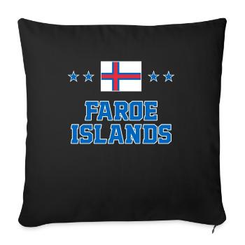 Îles Féroé - Housse de coussin décorative 45 x 45 cm - noir - Devant
