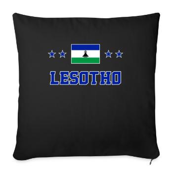 Lesotho - Housse de coussin décorative 45 x 45 cm - noir - Devant