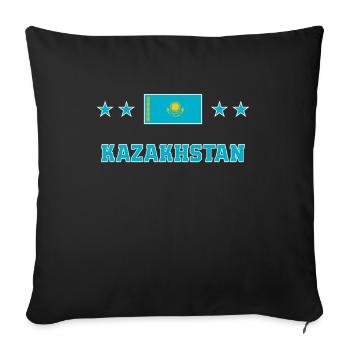 Kazakhstan - Housse de coussin décorative 45 x 45 cm - noir - Devant