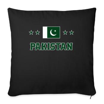 Pakistan - Sofa pillowcase 17,3'' x 17,3'' (45 x 45 cm) - black - Front
