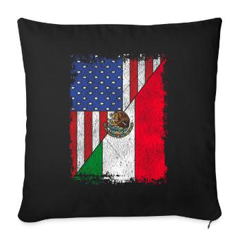 Mexican Flag USA Gift American Mexico - Sofa pillowcase 17,3'' x 17,3'' (45 x 45 cm) - black - Front