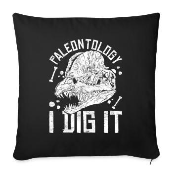 Paléontologie Je l’ai déterré Paléontologue - Housse de coussin décorative 45 x 45 cm - noir - Devant
