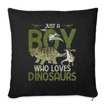 Nur ein Junge der Dinosaurier liebt Paläontologie - Sofakissenbezug 45 x 45 cm - Schwarz - Vorne