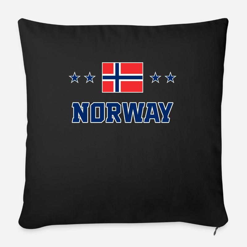 Noruega - Funda de cojín, 45 x 45 cm - negro