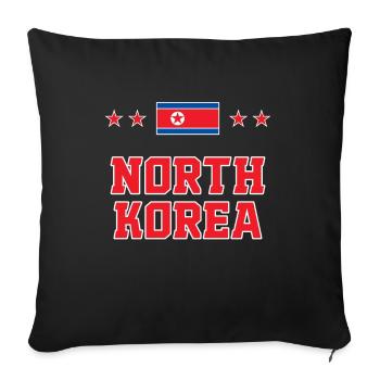 North Korea - Sofa pillowcase 17,3'' x 17,3'' (45 x 45 cm) - black - Front