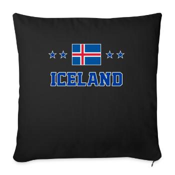 Islande - Housse de coussin décorative 45 x 45 cm - noir - Devant