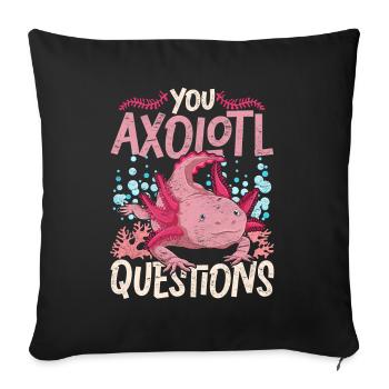 Salamandre Amphibien Cadeau Drôle d’Axolotl - Housse de coussin décorative 45 x 45 cm - noir - Devant