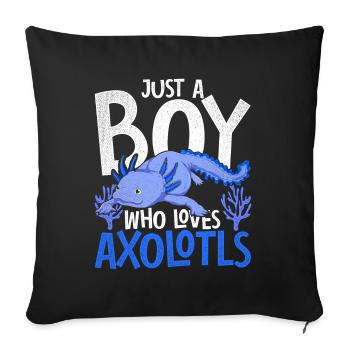 Un seul garçon qui aime axolotl Salamandre Axolotl - Housse de coussin décorative 45 x 45 cm - noir - Devant