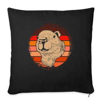 Retro Capybara Lover Animal Cute Capybara - Sofa pillowcase 17,3'' x 17,3'' (45 x 45 cm) - black - Front