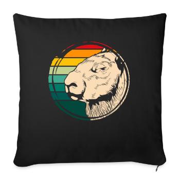 Animal Lover Rodent Gift Retro Capybara - Sofa pillowcase 17,3'' x 17,3'' (45 x 45 cm) - black - Front