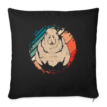 Rodent Animal Lover Gift Retro Capybara - Sofa pillowcase 17,3'' x 17,3'' (45 x 45 cm) - black - Front