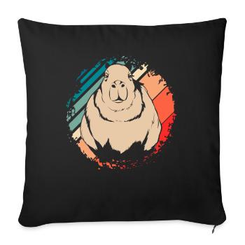 Retro Rodent Animal Lover Gift Capybara - Sofa pillowcase 17,3'' x 17,3'' (45 x 45 cm) - black - Front