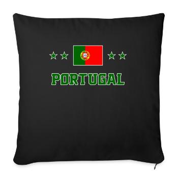 Portugal - Housse de coussin décorative 45 x 45 cm - noir - Devant