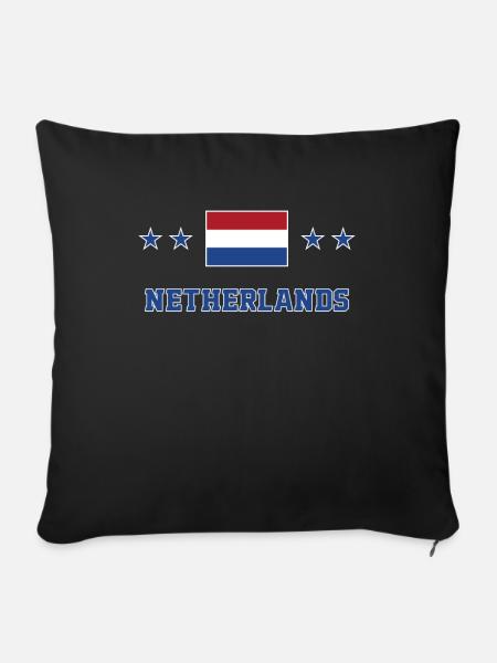Niederlande - Sofakissenbezug 45 x 45 cm - Schwarz