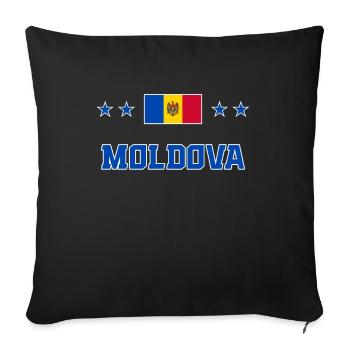 Moldova - Sofa pillowcase 17,3'' x 17,3'' (45 x 45 cm) - black - Front