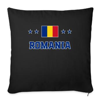 Rumänien - Sofakissenbezug 45 x 45 cm - Schwarz - Vorne