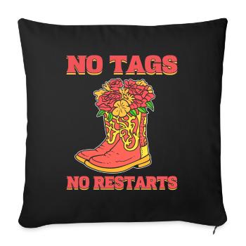No Tags No Restarts Line Dance Line Dancing - Sofa pillowcase 17,3'' x 17,3'' (45 x 45 cm) - black - Front