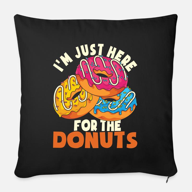 Candy Donut Snack Gift Funny Donuts - Sofa pillowcase 17,3'' x 17,3'' (45 x 45 cm) - black