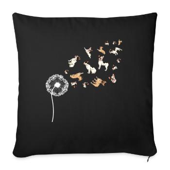 Dog Gift Dandelion French Bulldog - Sofa pillowcase 17,3'' x 17,3'' (45 x 45 cm) - black - Front
