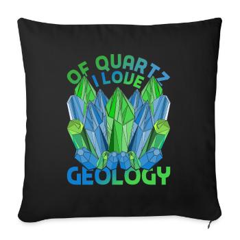 Quartz Rock Collector Gift Funny Geology - Sofa pillowcase 17,3'' x 17,3'' (45 x 45 cm) - black - Front
