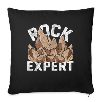 Stone Expert Geologist Gift Funny Geology - Sofa pillowcase 17,3'' x 17,3'' (45 x 45 cm) - black - Front